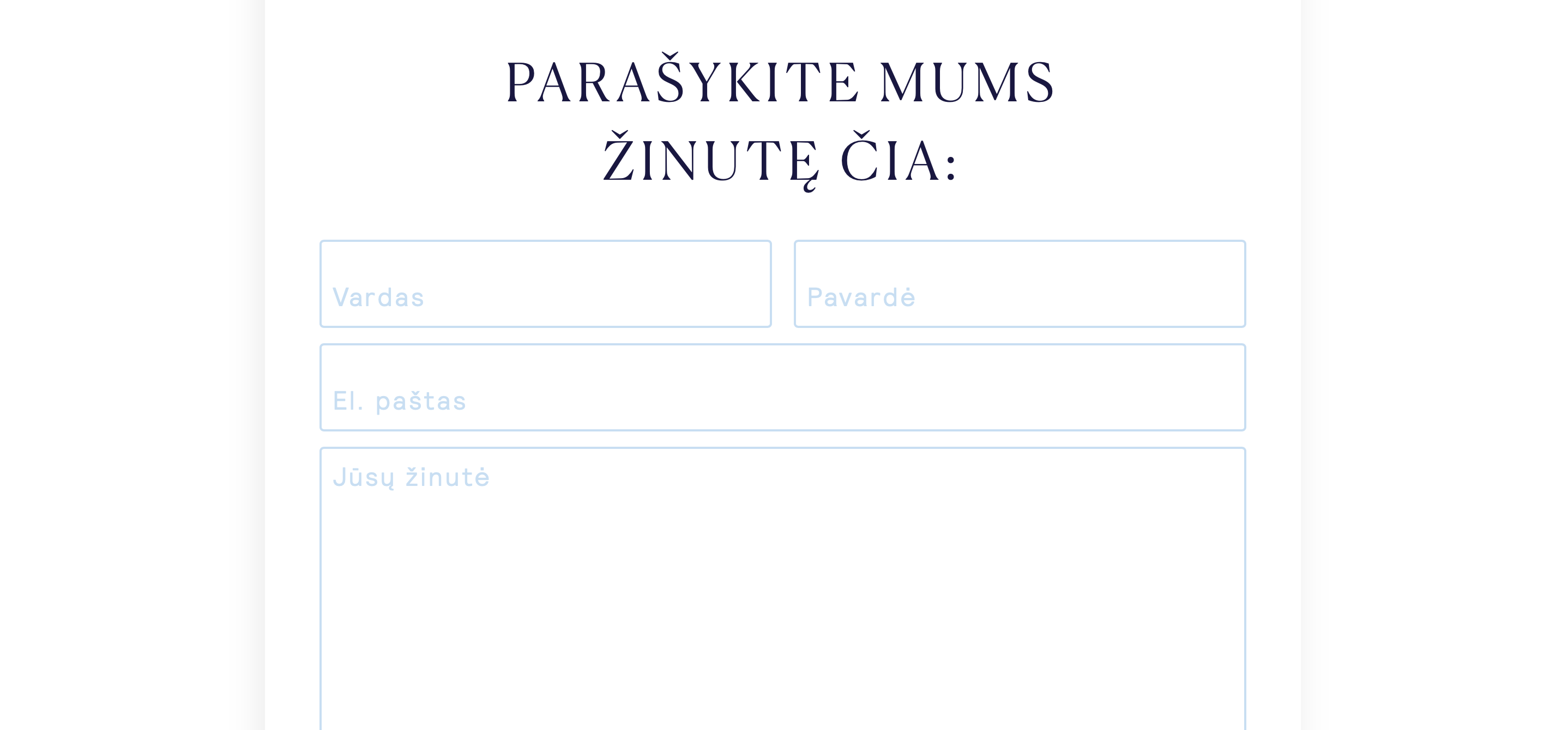 GPYR Upes Apartamentai Kaune website design for contact form
